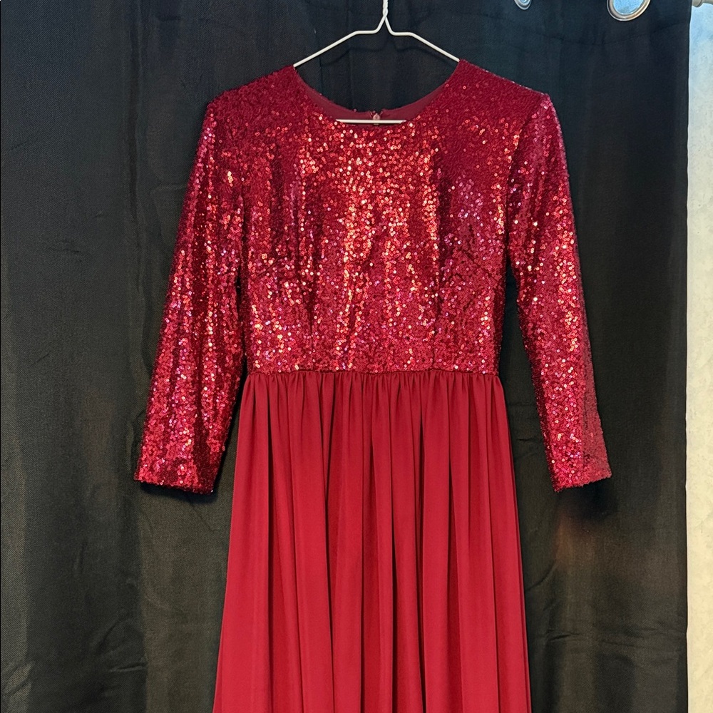 Sparkling Deep Red Formal Dress